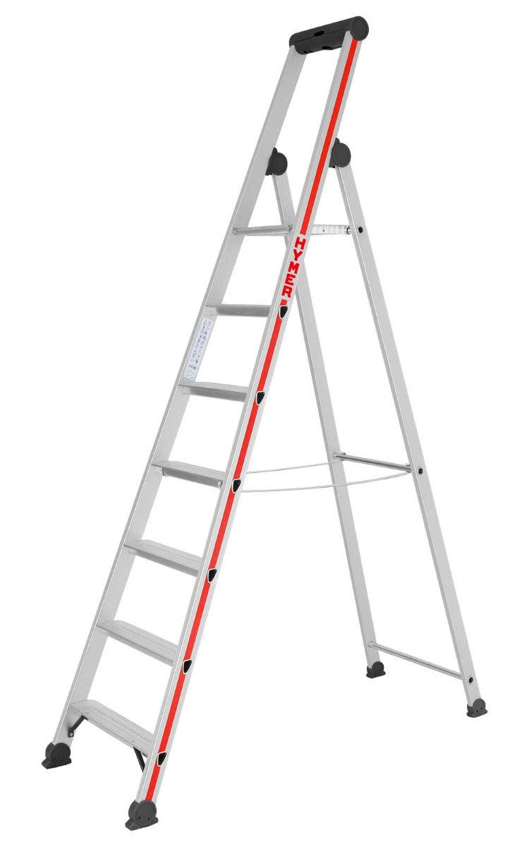 Hymer Anodised Platform Step Ladder With Tool Tray