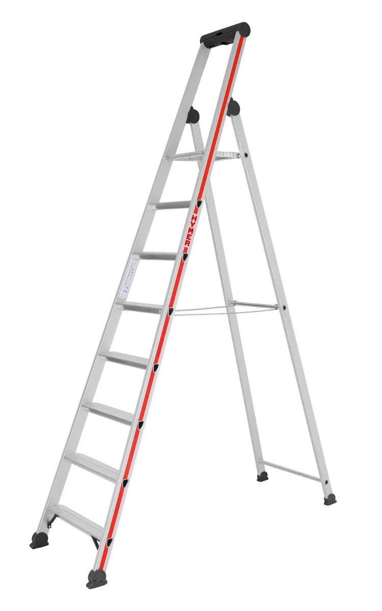Hymer Anodised Platform Step Ladder With Tool Tray