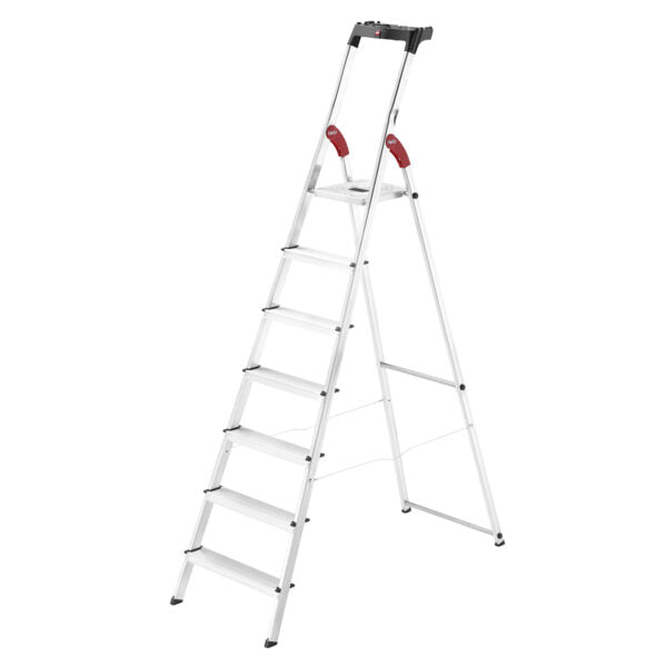 Hailo L60 Aluminium Step Ladder With Tool Tray