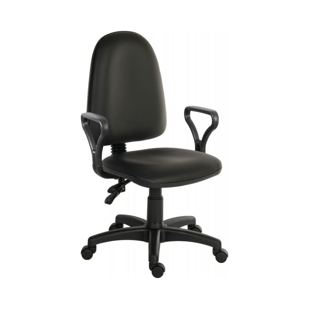 Ergo Twin Pu Black Wipeable Office Chair