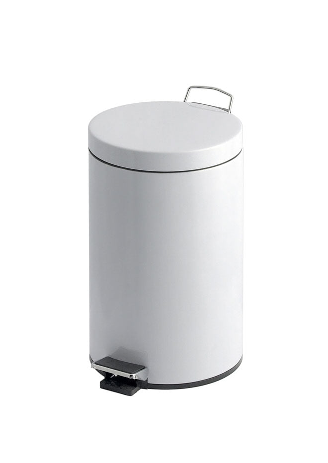 White Pedal Bin With Plastic Liner