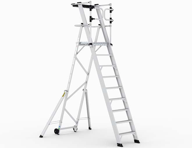 Climb It EN131 Folding Steps With Enclosed Platform