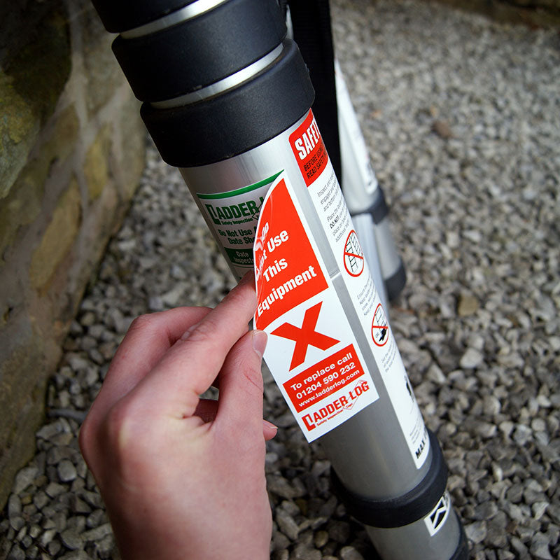 Ladder Log Red Inspection Sticker From Ladderstore