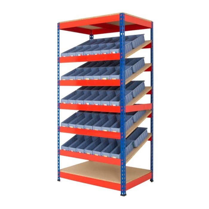 Kanban Sloping Shelving With Optional Bins