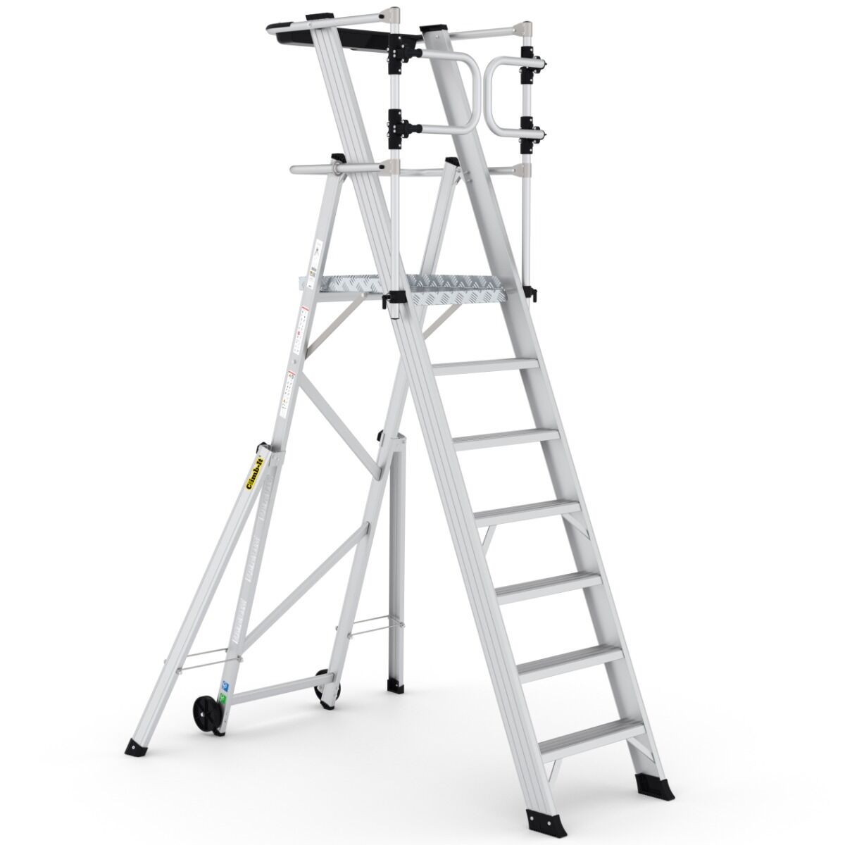 Climb It EN131 Folding Steps With Enclosed Platform