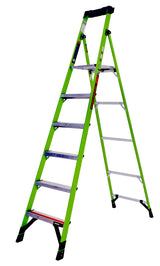 Little Giant Mighty Lite Fibreglass Platform Stepladder With Ground Cue