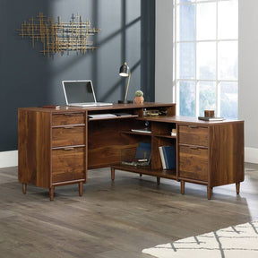 Clifton Place Executive L Shaped Desk with Grand Walnut Finish