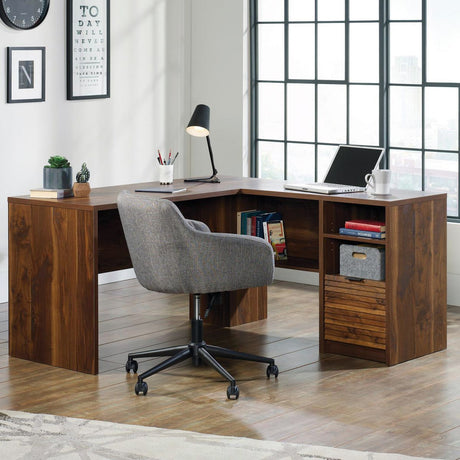 Hampstead L Shaped Desk With Grand Walnut Effect Finish