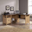 L-Shaped Executive Desk with Dover Oak Finish