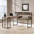 L-Shaped Executive Desk With Salt Oak Finish