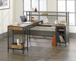 Boulevard L Shaped Desk with Black Finish With Drawers & Cupboard