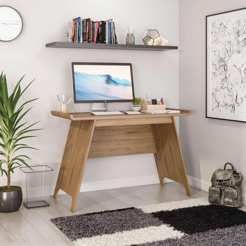 Summit Desk in Laurel Oak Finish With Two Drawers