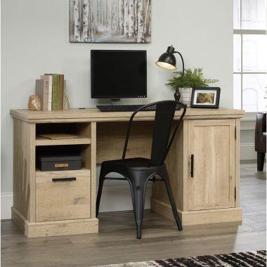 Moderna L-Shaped Desk In Sindoori Mango With Powder Coated Frame