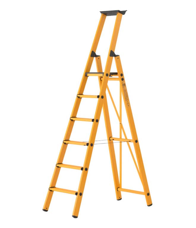 Hymer Fibreglass GRP Platform Step Ladder With Tool Tray
