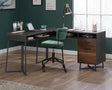 Home Study L Shaped Desk In Brew Oak Finish