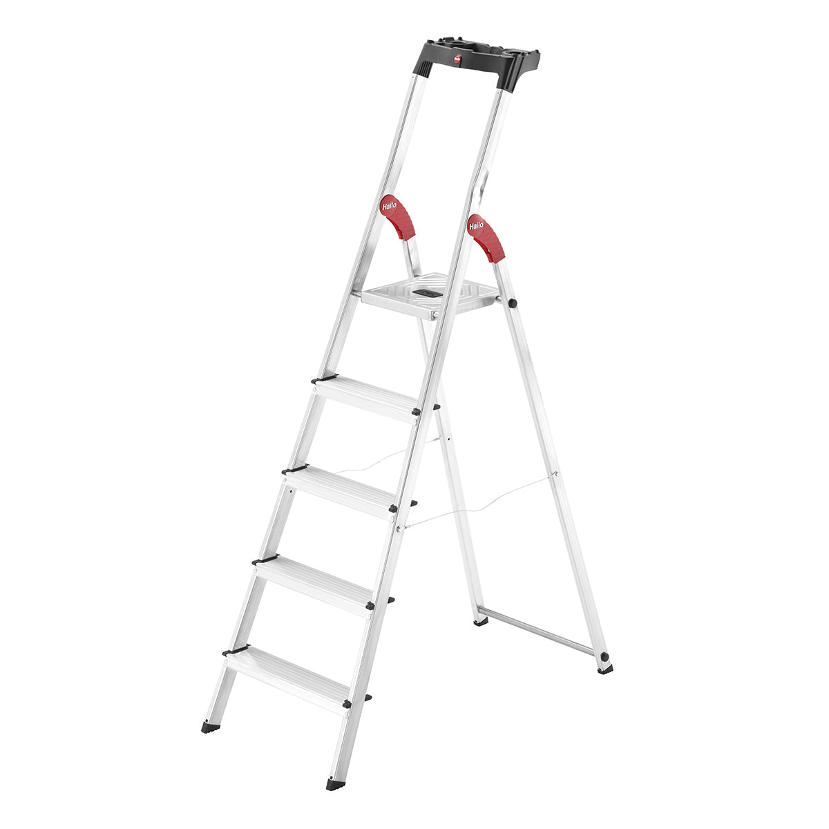 Hailo L60 Aluminium Step Ladder With Tool Tray