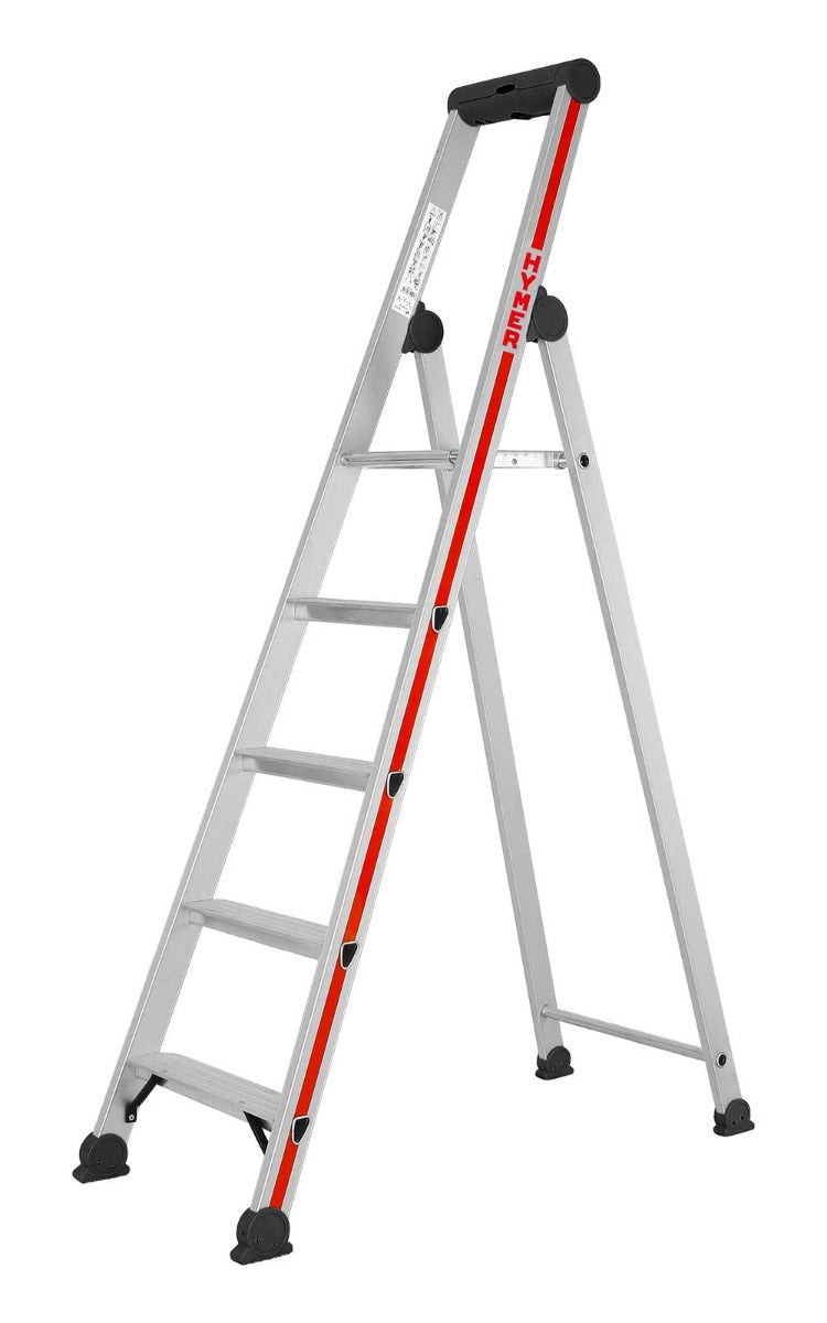Hymer Anodised Platform Step Ladder With Tool Tray