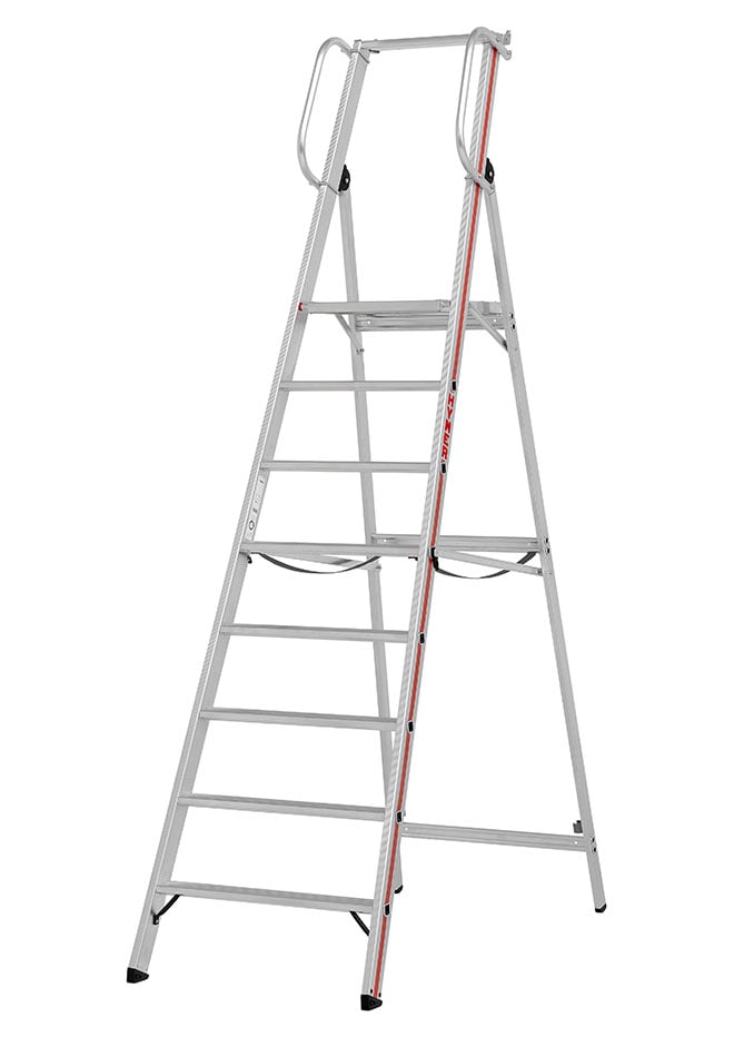 Hymer Wide Platform Step Ladder With Double Handrails