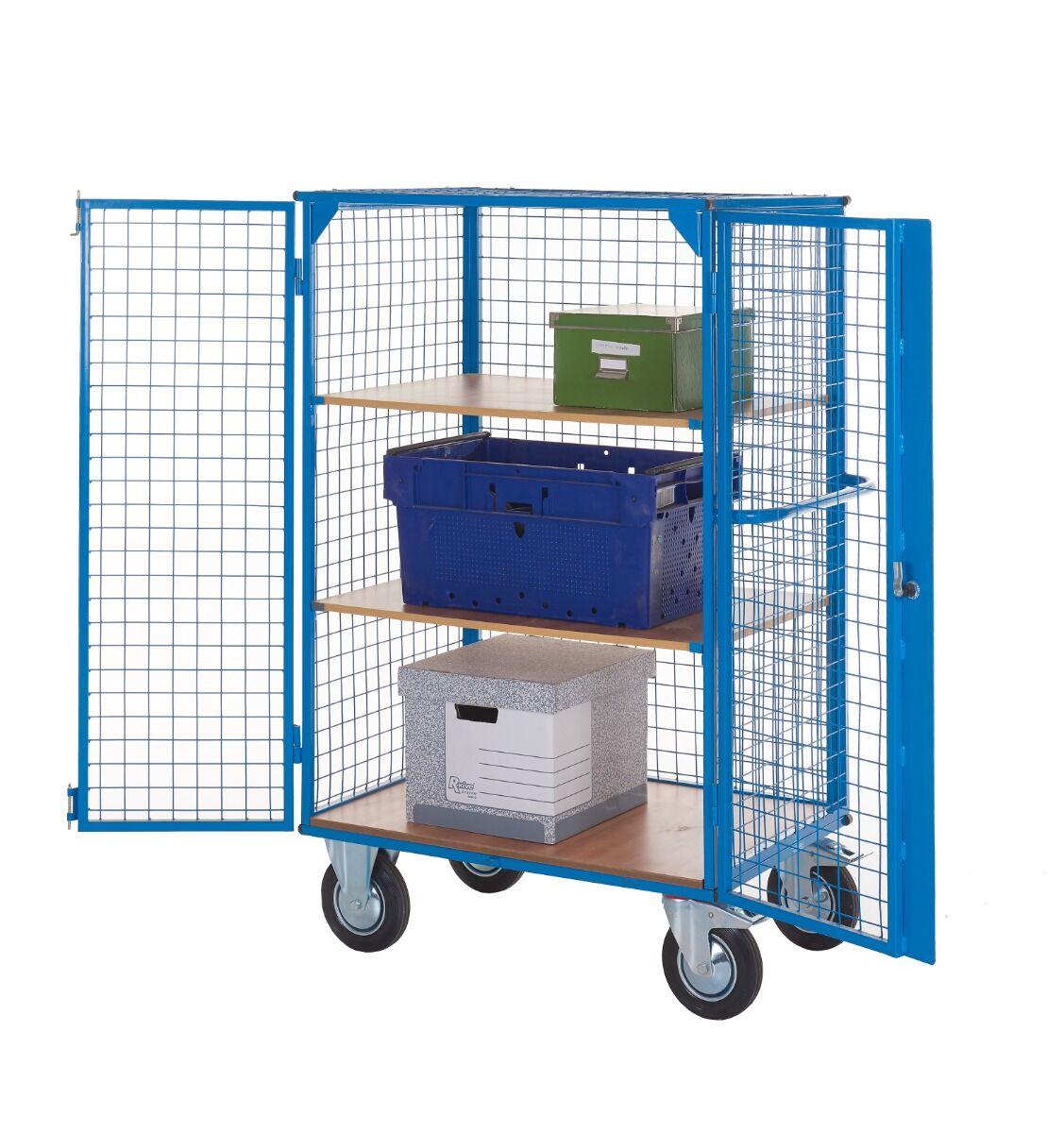 Apollo UK Heavy Duty Steel Distribution Trucks With Timber Shelves - 1790mm Height