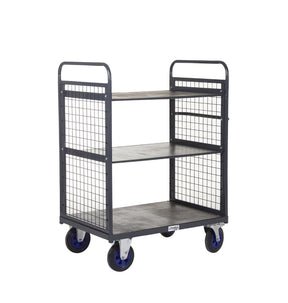 Apollo UK Industrial Distribution Trolley With Sides & 2 Shelves