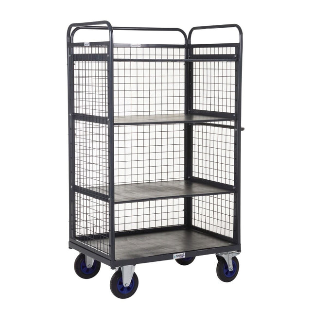 Apollo UK Industrial Distribution Trolley With Sides, Back & 2 Shelves