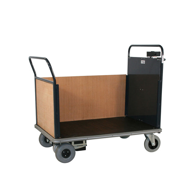Apollo UK Single End Powered Platform Truck With Timber Side & 2 Ends