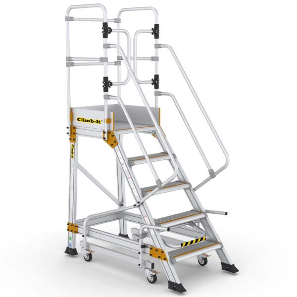 Climb It Mobile Safety Steps With Safety Lock & Enclosed Platform