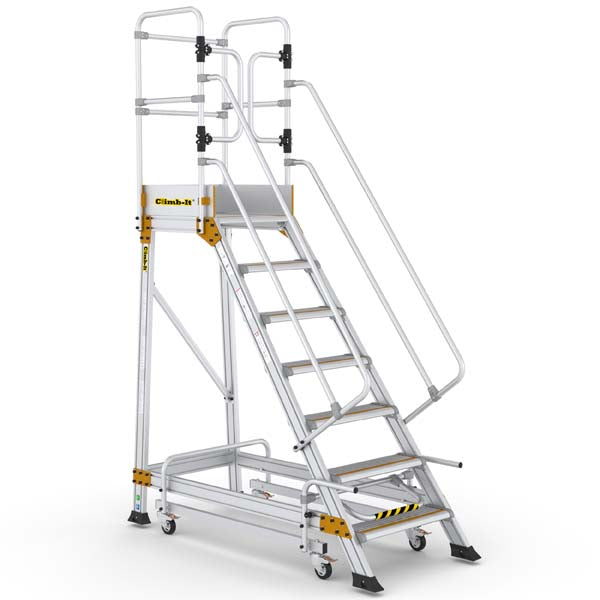Climb It Mobile Safety Steps With Safety Lock & Enclosed Platform