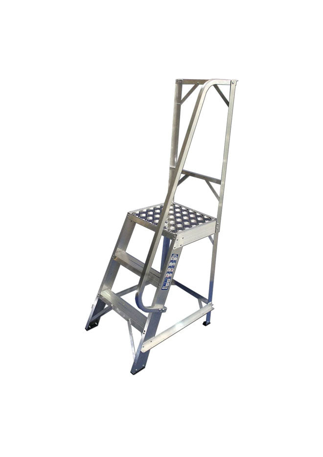 Fixed Single Sided Machine Steps With Single Handrail