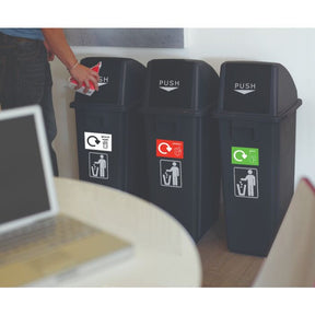 Flip Lid Recycling Bins - Set of 3