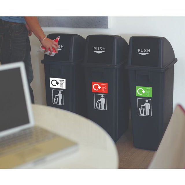 Flip Lid Recycling Bins - Set of 3