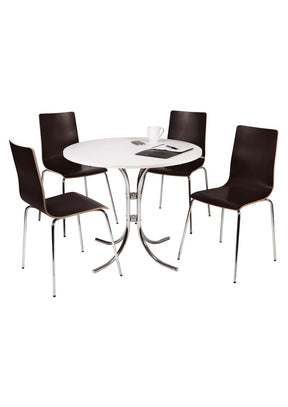 Loft Bistro Set with White Table & 4 Chairs