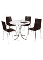 Loft Bistro Set with White Table & 4 Chairs