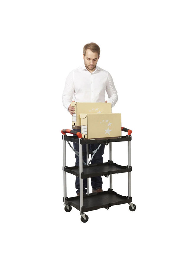 ProPlaz Folding Telescopic 3 Shelf Trolley