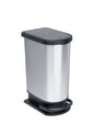 Silver Premium Pedal Bin With Butterfly Lid