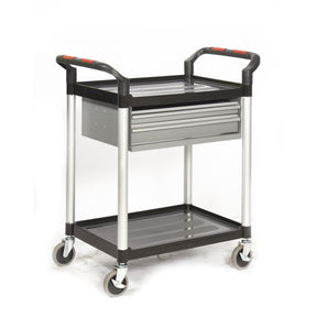 ProPlaz Double Shelf Trolley With 2 Steel Drawers