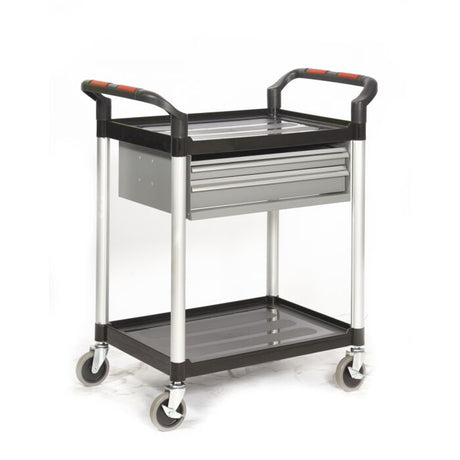 ProPlaz Double Shelf Trolley With 2 Steel Drawers