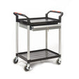 ProPlaz Double Shelf Trolley With Lockable Steel Drawer