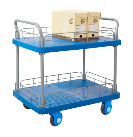 ProPlaz Large Super Silent Two Tier Platform Trolley With Wire Surround - 300 KG Capacity
