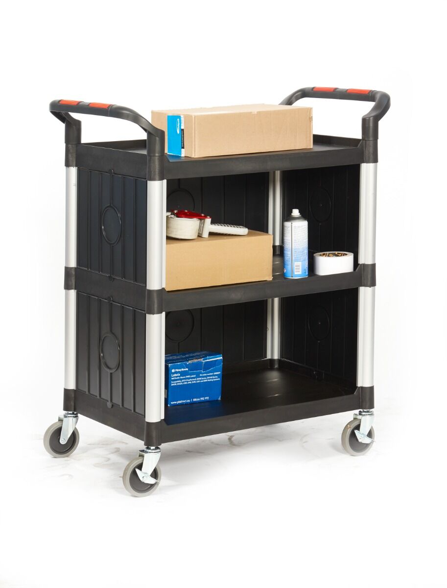 ProPlaz Lightweight Triple Shelf Trolley With Plastic Sides - 150KG Capacity