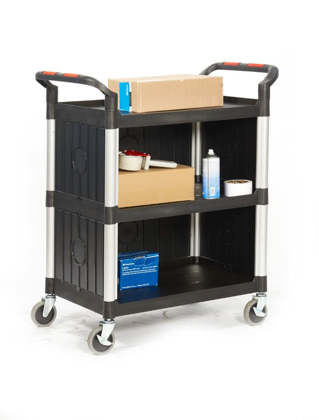 ProPlaz Lightweight Triple Shelf Trolley With Plastic Sides - 150KG Capacity