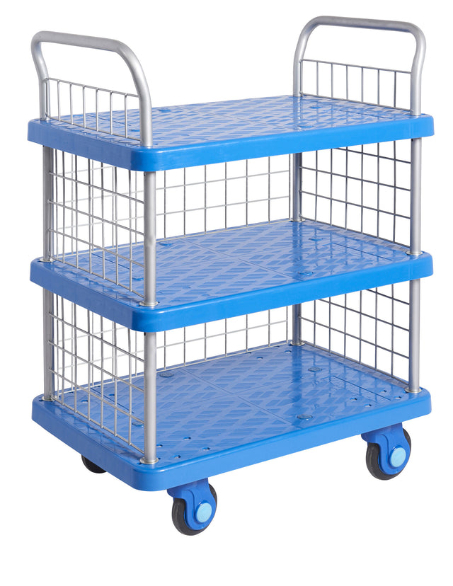 ProPlaz Super Silent Three Tier Trolley With Mesh Side & Ends