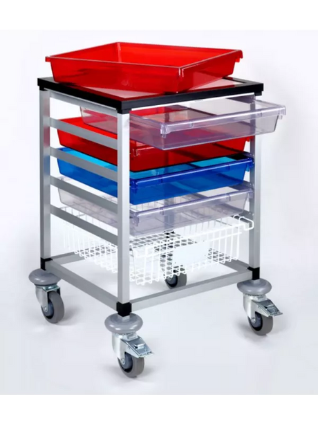 Small Parts 5 Tray Mobile Trolley