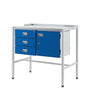Flat Top Workstation With Triple Drawer & Cupboard