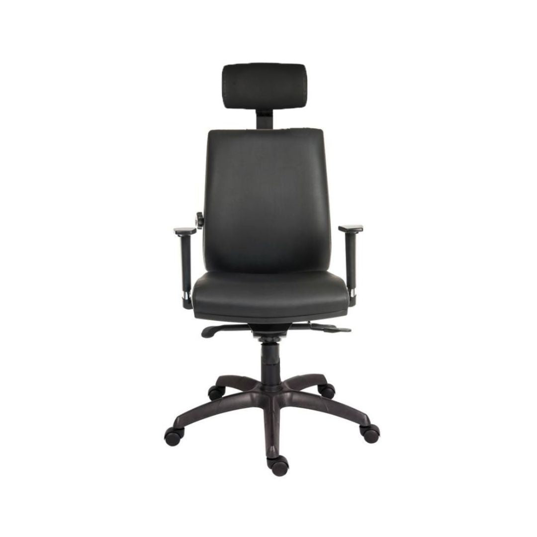 Ergo Plus PU Black Office Chair With Headrest