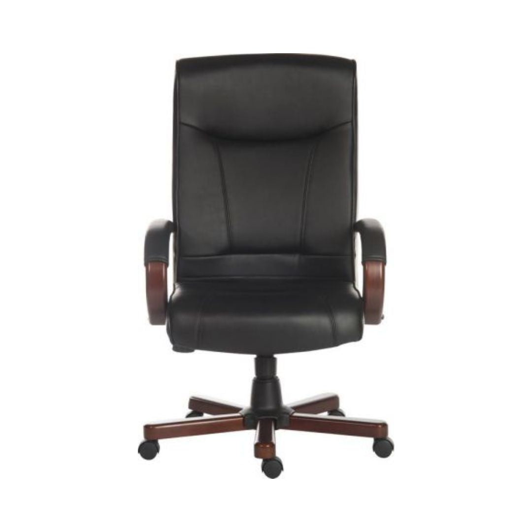 Kingston Executive Leather Armchair With Wooden Finish