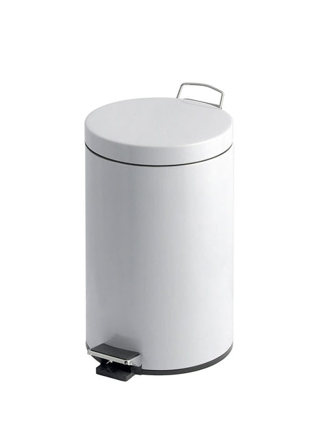 White Pedal Bin With Plastic Liner