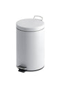 White Pedal Bin With Plastic Liner