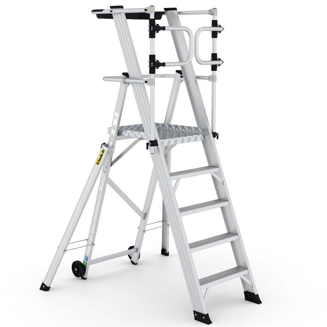 Climb It EN131 Folding Steps With Enclosed Platform