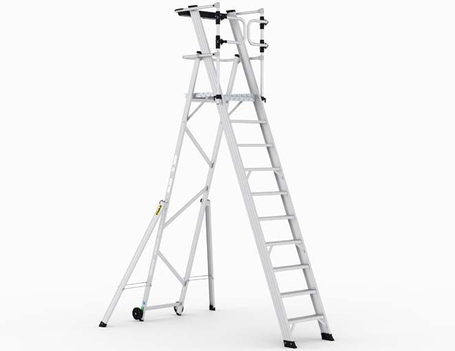 Climb It EN131 Folding Steps With Enclosed Platform